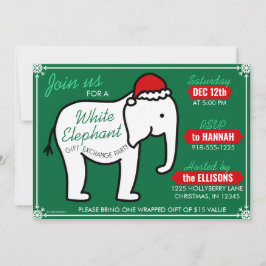 Convite de Natal para Festa do Elefante Branco (Ve