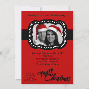 Convite de Natal para FOTOS da Banda Vermelha 5x7