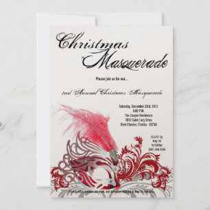 Convite de Natal para o Crimson Red Mascarada
