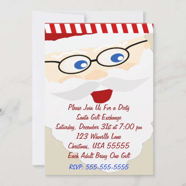 Convite de Natal para Ofertas de Papais noeis Sujo (Frente)