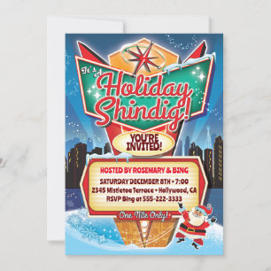 Convite de Natal para Sinalização Retroativa Neon