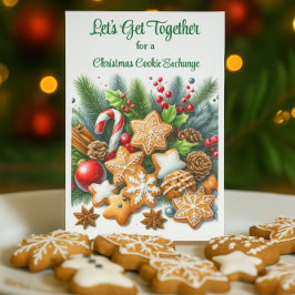 Convite de Natal para Troca de Biscoitos