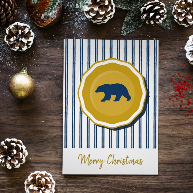 Convite de Natal para ursos Dourados, azuis e bran (Criador carregado)