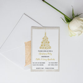 Convite de Natal Prata e Dourado