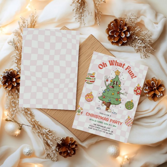Convite de Natal Retro Oh Que Diversão (Criador carregado)