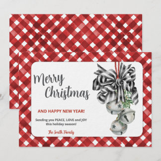 Convite de Natal Rustic Red Gingham Noël