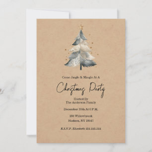 Convite de Natal Rustic Tree Jingle e Mingle