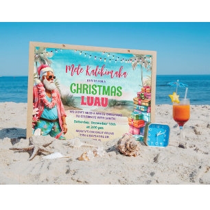 Convite de Natal Tropical Luau