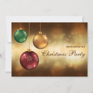 Convite de Natal Vermelho Festivo para Festa de Na