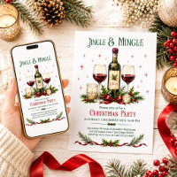 Convite de Natal Vinho Jingle e Mingle Holly Berri