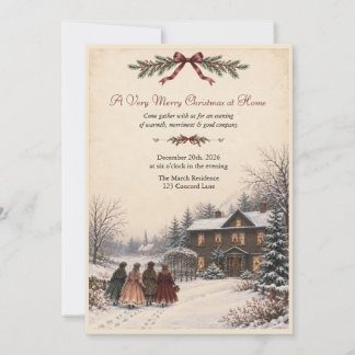 Convite de Natal Vintage Inspirado em Mulheres Peq