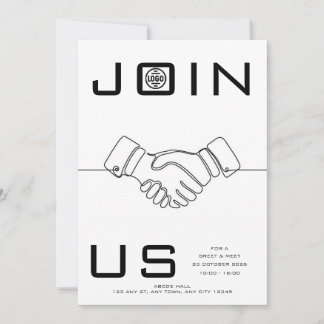 Convite de Networking Empresarial com Linha Artíst