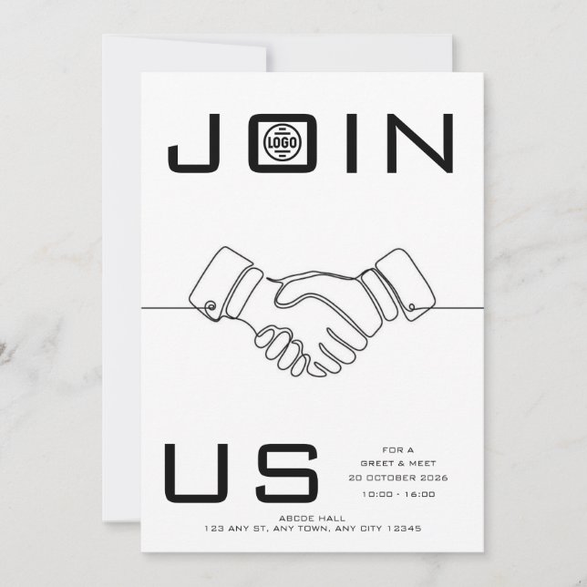Convite de Networking Empresarial com Linha Artíst (Frente)