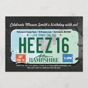 Convite de New Hampshire do aniversário do menino