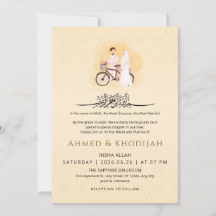Convite de Nikah de Casamento com Padrão Islâmico