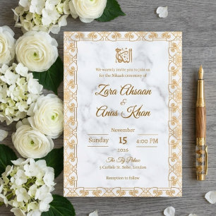 Convite de Nikah Islâmico Casamento Muçulmano com