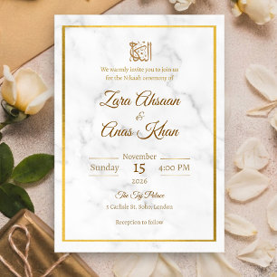 Convite de Nikah Islâmico Casamento Muçulmano Mold