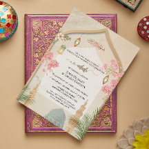 Convite de Nikah para Casamento Elegante Masjid An