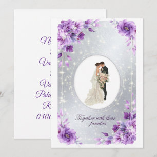 Convite de Nikkah Floral Roxo 2026   Muçulmano