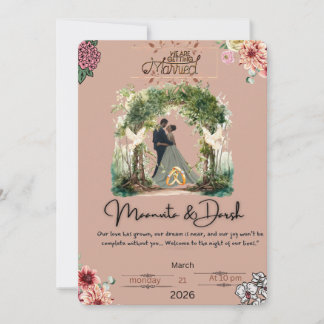 Convite de Noite de Amor de Casamento Romântico El