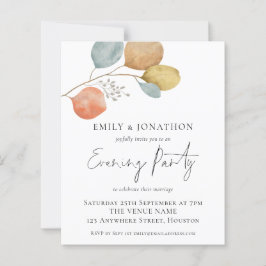 Convite de Noite de Casamento com Folhas da Moda n