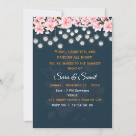 Convite de Noite de Sangeet de Casamento Indiano E