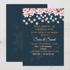 Convite de Noite de Sangeet de Casamento Indiano E