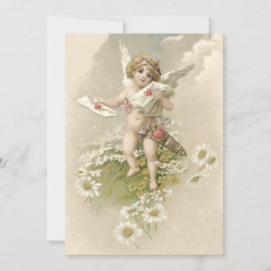 Convite de Noiva com Anjo Querubim Cupido Margarid