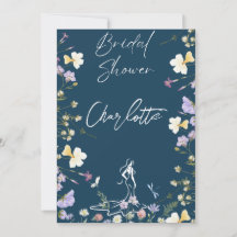 convite de noiva com flores silvestres em negrito 