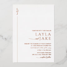 Convite de Noiva com Folha de Ouro LAYLA