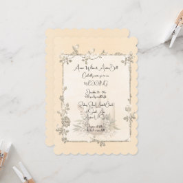 Convite de Noiva com Moldura Brilhante e Elegante