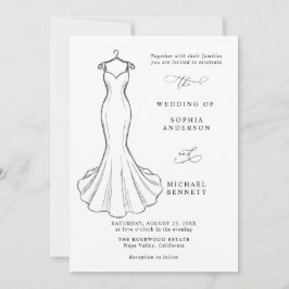 Convite de Noiva de Vestido de Casamento Minimalis