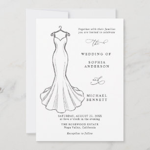 Convite de Noiva de Vestido de Casamento Minimalis