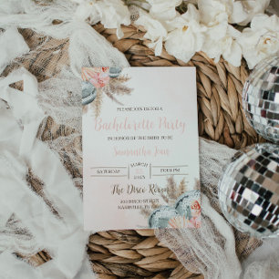 Convite de Noiva Disco Tema Boho Disco 