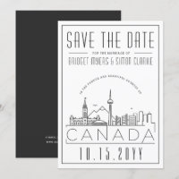 Convite de Noiva Estilizado do Canadá Save the Dat