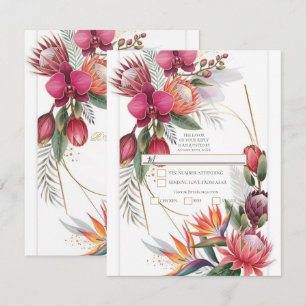 Convite de Noiva Floral Tropical Paraíso Botânico 