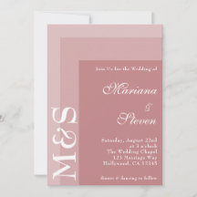 Convite de Noiva Simples Moderno Chic Script Rosa 