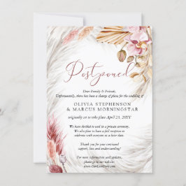 Convite de Noivado Adiado Aquarela Rosa Pálido