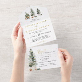 Convite de Noivado Árvore de Natal Tudo em Um