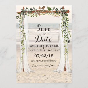 Convite de Noivado Beach Arbor Save the Date