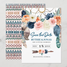 Convite de Noivado Boho Dreamcatcher Save The Date