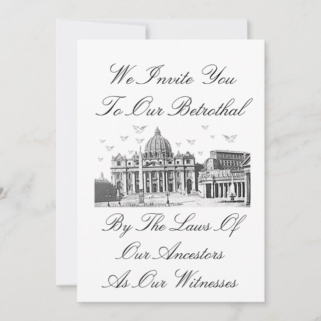Convite de Noivado Casamento Romano (Frente)