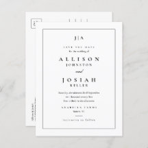 Convite de Noivado Clássico com Monograma Save The