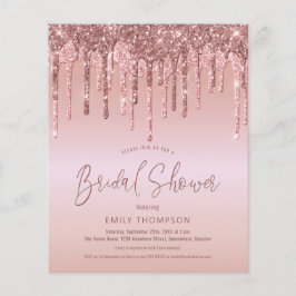 Convite de Noivado com Brilho em Rose Gold Econômi