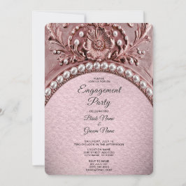 Convite de Noivado com Flor Rosa