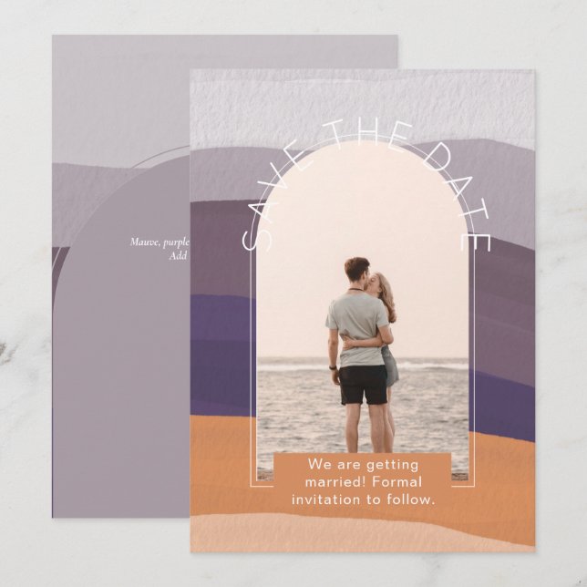 Convite de Noivado com Foto Moderna (Frente/Verso)