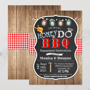Convite de Noivado de Casal Honey Do BBQ