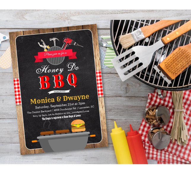 Convite de Noivado de Casal Honey Do BBQ (Criador carregado)