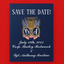 Convite de Noivado de Casal Militar Estilo Antigo