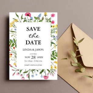 Convite de Noivado de Casamento com Flores Silvest